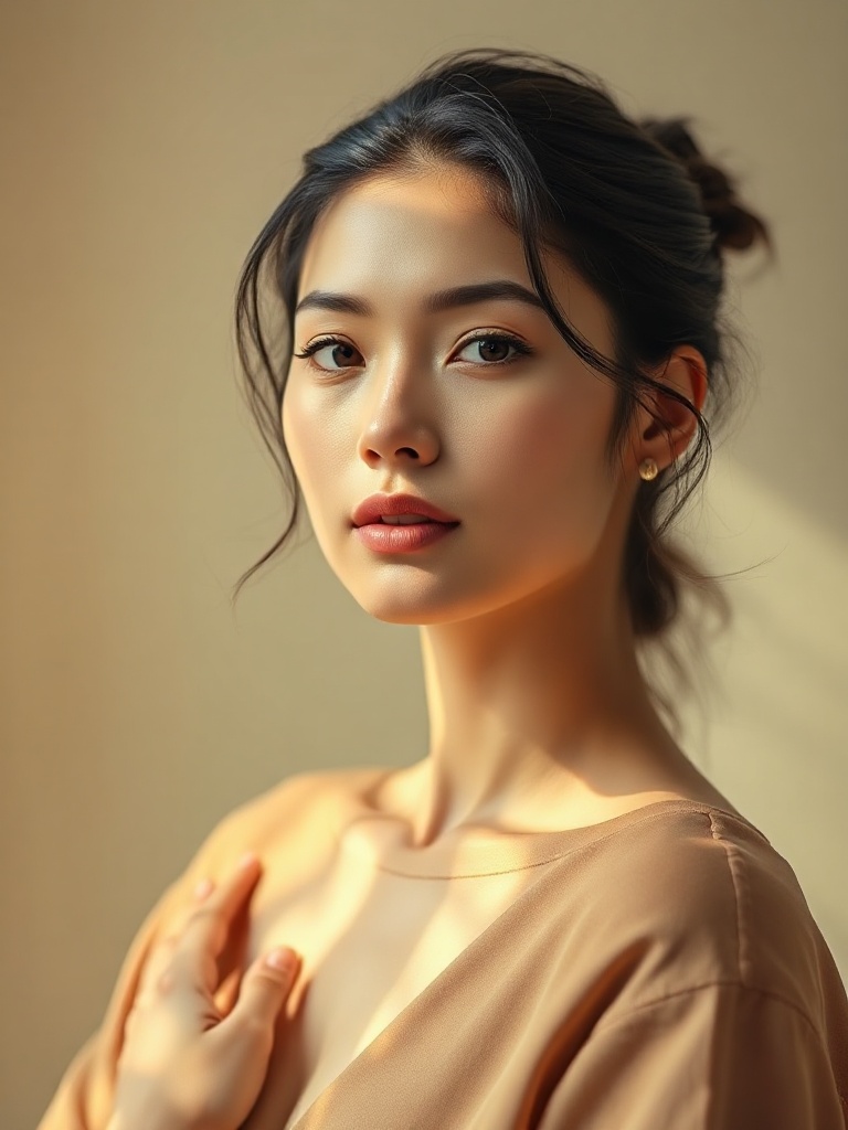 photorealistic editorial portrait